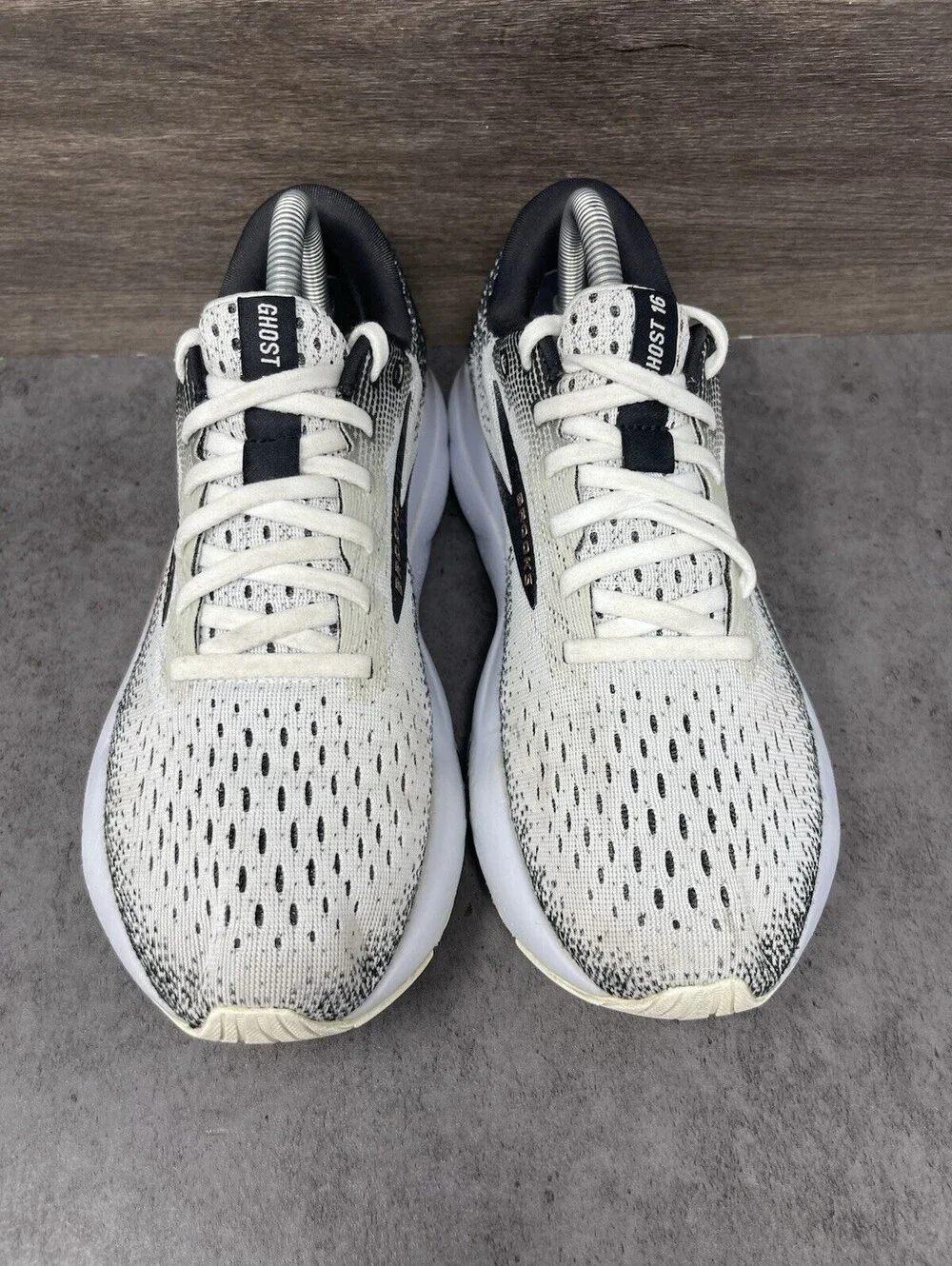 Brooks Ghost 16 White Black Rose Gold Womens Size 8 DNA LOFT v3 Running Shoes